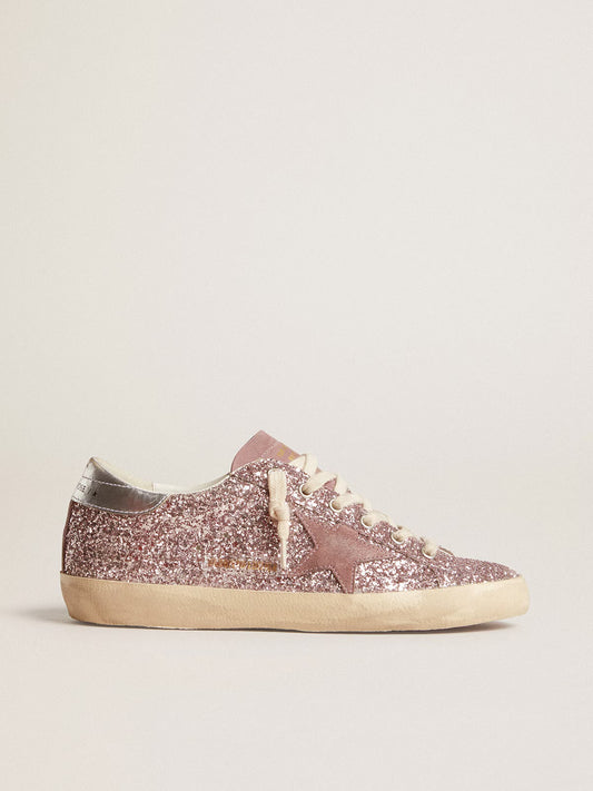 Super-Star LTD in glitter con stella in suede e talloncino argento