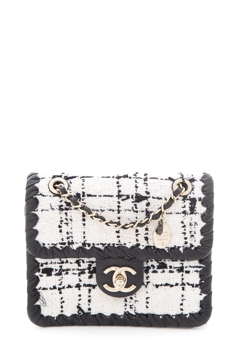 Chanel 2022+ Black &amp; White Tweed Flap Cross-Body AS IS