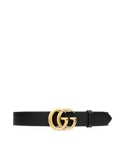 Leather belt with 4cm GG buckle.