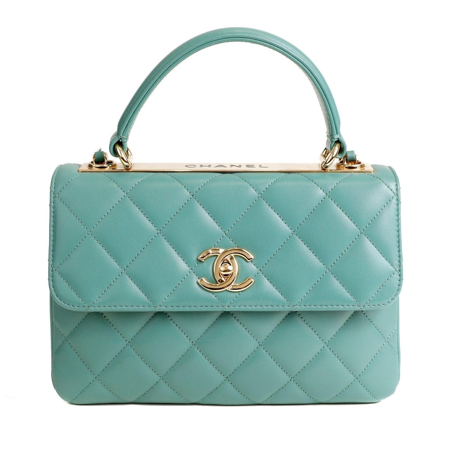 Chanel Agneau Quilted Lambskin Coco Handle w/ Gold Hardware