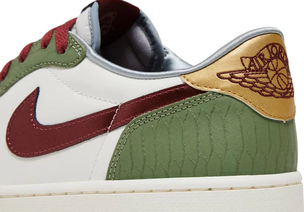 Air Jordan 1 Retro Low OG 'Year of the Dragon' Oil Green Sneakers for Men