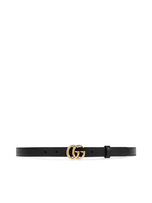 Leather belt with 2cm GG buckle.