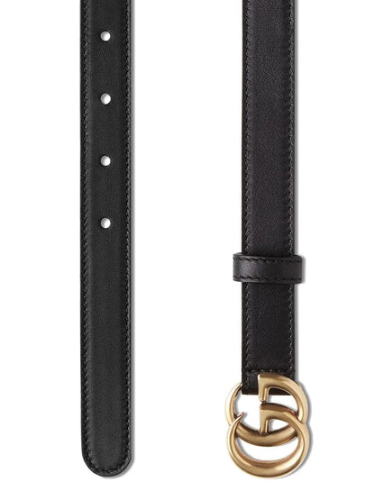 Leather belt with 2cm GG buckle.