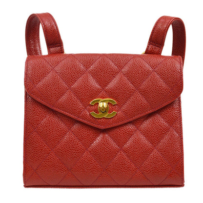 CHANEL 1991-1994 Red Caviar Shoulder Bag