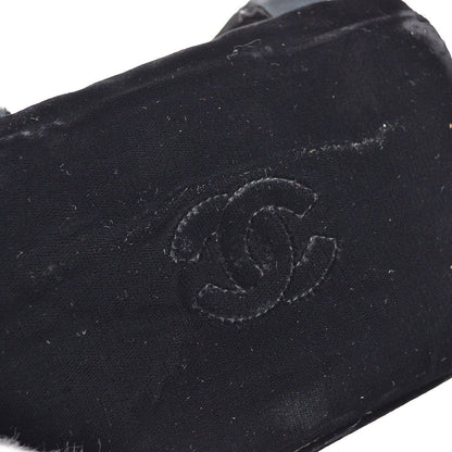 CHANEL 1991-1994 Camellia Crossbody Bag Black Velvet