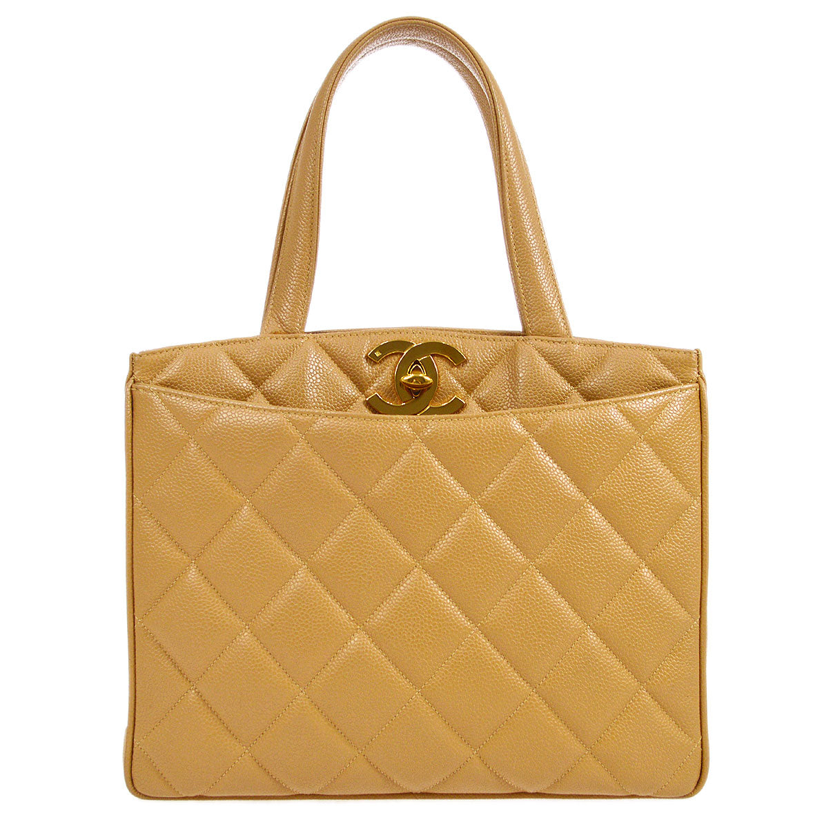 CHANEL 1994-1996 Beige Caviar Tote Bag 