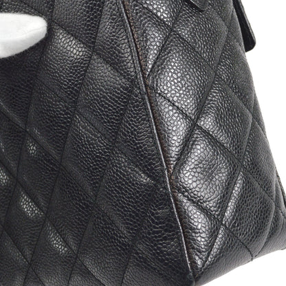 CHANEL 1996-1997 Flap Box Shoulder Bag Small Black Caviar 