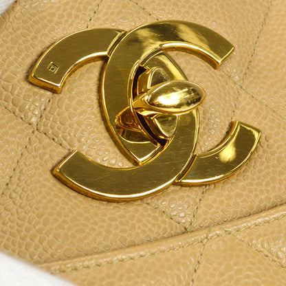 CHANEL 1994-1996 Pocket Chain Tote Beige Caviar