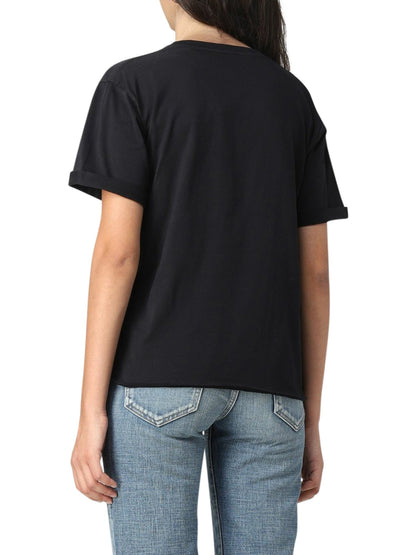 SAINT LAURENT BOYFRIEND SHORT SLEEVE T-SHIRT IN COTTON JERSEY