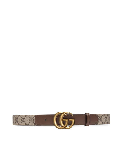 Leather belt with 4cm GG buckle.