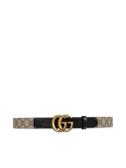 Leather belt with GG buckle.