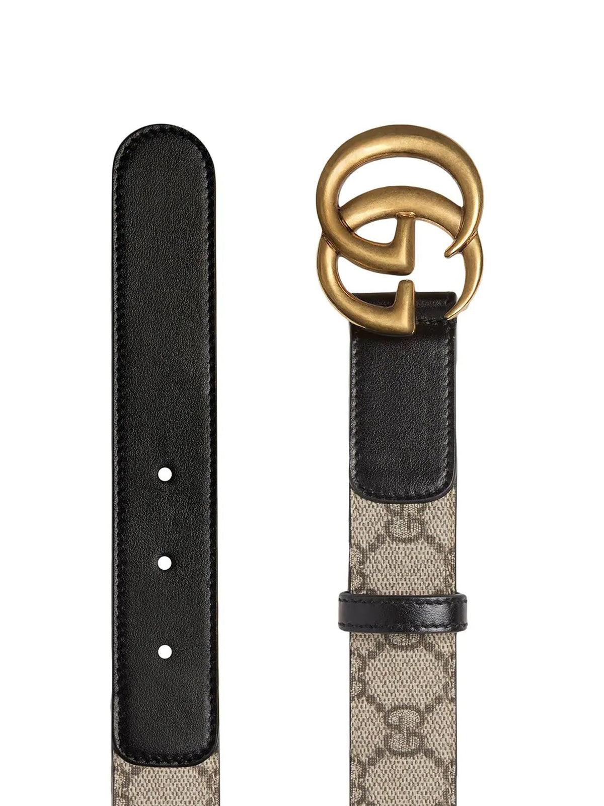 Leather belt with GG buckle.