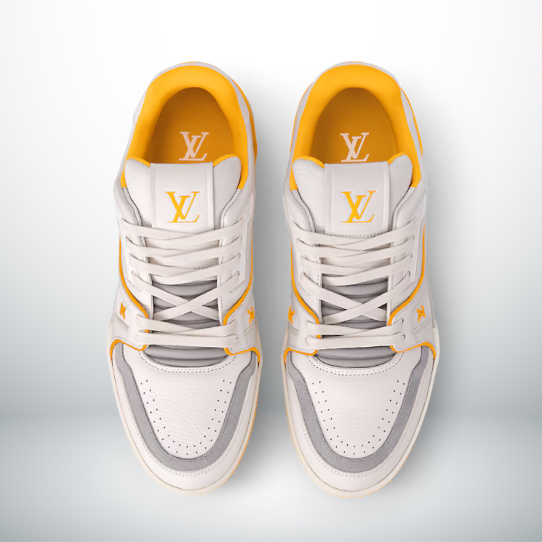 TRAINER YELLOW MONOGRAM DENIM WHITE