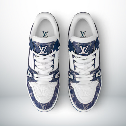 TRAINER MONOGRAM DENIM WHITE BLUE