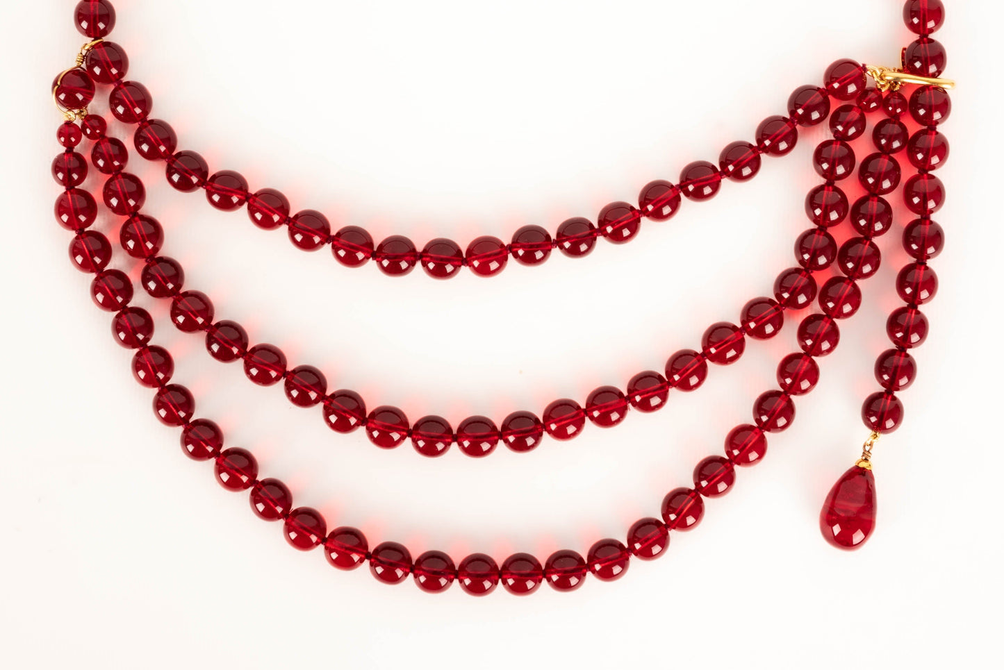 Ceinture de perles rouges Chanel 1992