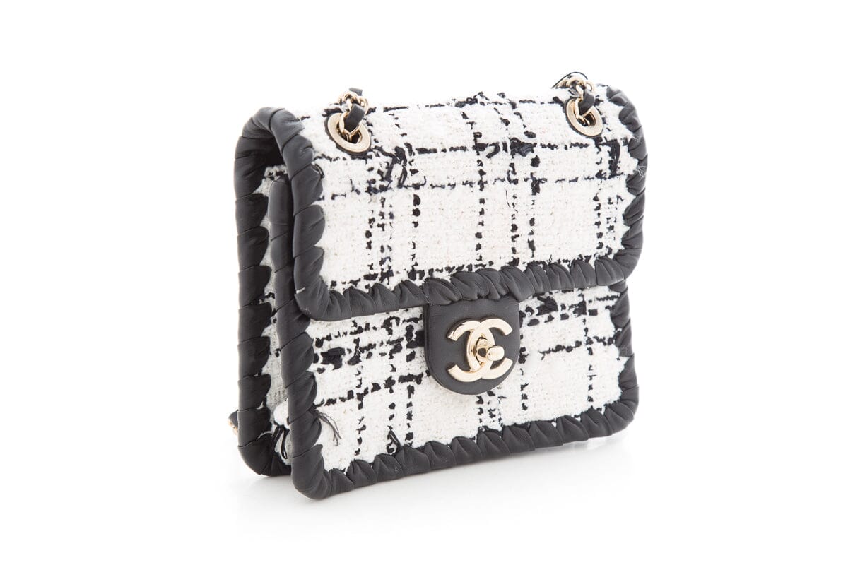 Chanel 2022+ Black &amp; White Tweed Flap Cross-Body AS IS