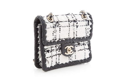 Chanel 2022+ Black &amp; White Tweed Flap Cross-Body AS IS