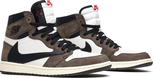 Travis Scott x Air Jordan 1 Retro High OG SP Sail Dark 'Mocha' Sneakers for Men