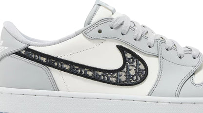 Dior x Air Jordan 1 Low "Wolf Gray Sail Photon Dust White" Sneakers for Men