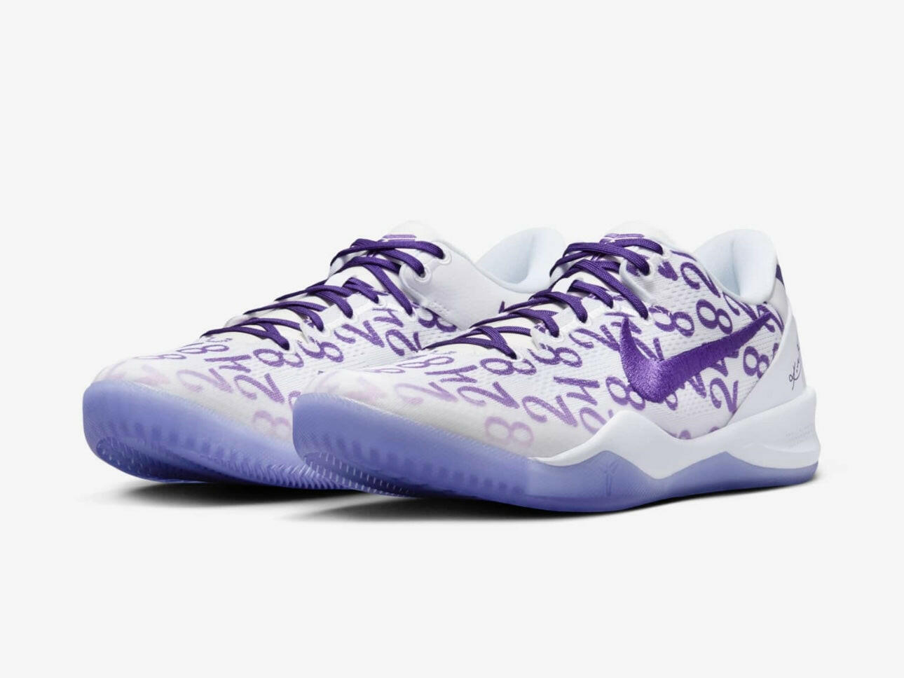 Kobe 8 Protro White "Court Purple" Basketball Shoes for Men