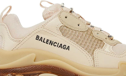 Balenciaga Triple S Clear Sole Crystal Beige Nude Sneakers for Women