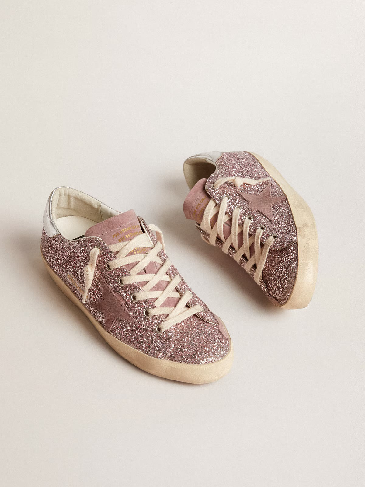 Super-Star LTD in glitter con stella in suede e talloncino argento