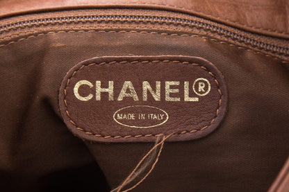 Chanel 1990 Brown Messenger Leather CC Bag with Fringe Detail