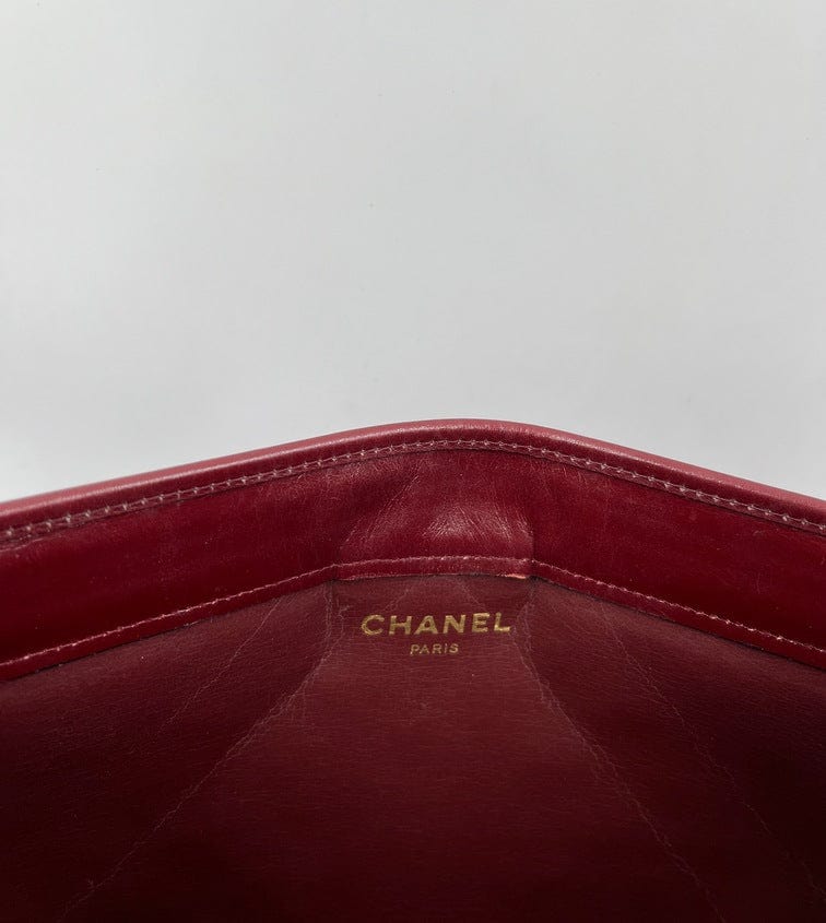 Burgundy Chanel Clutch Bag