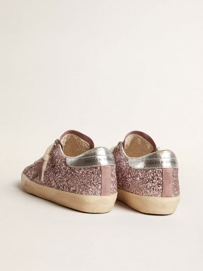 Super-Star LTD in glitter con stella in suede e talloncino argento