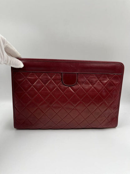 Burgundy Chanel Clutch Bag