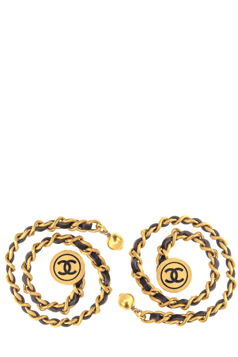 Chanel 1993 Black &amp; Gold Cufflinks