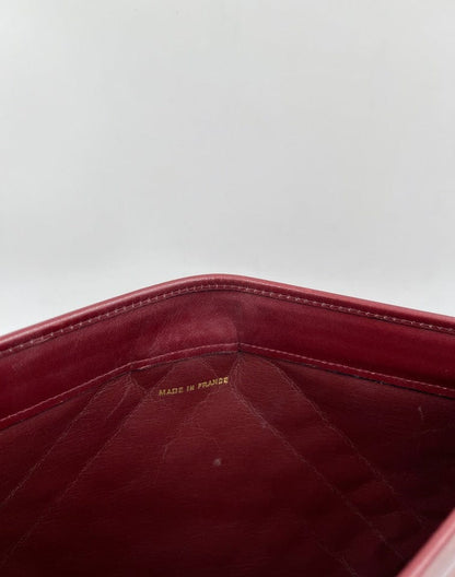 Burgundy Chanel Clutch Bag