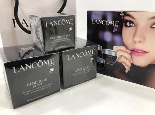 LANCOME THREE CREAMS BOX (TRIS) - DAY CREAM 50 GR - NIGHT CREAM 50 GR - EYE CONTOUR CREAM 15 GR