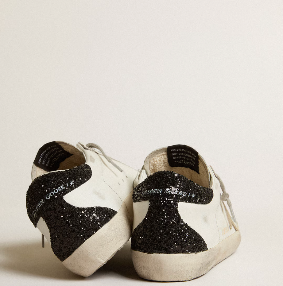 Super-Star Donna con stella oro e talloncino in glitter nero