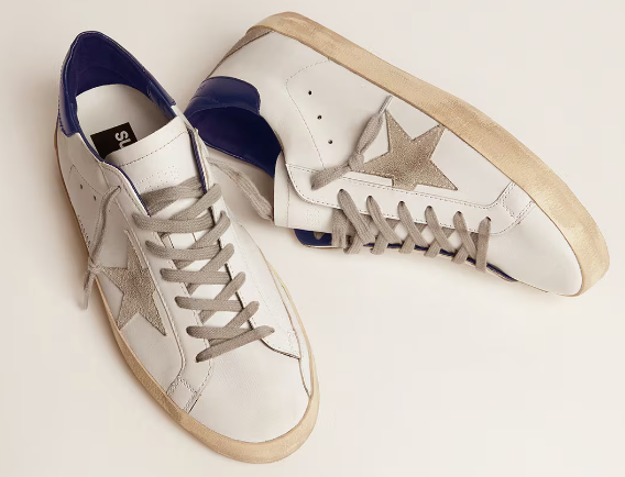 Super-Star con stella in suede e talloncino blu