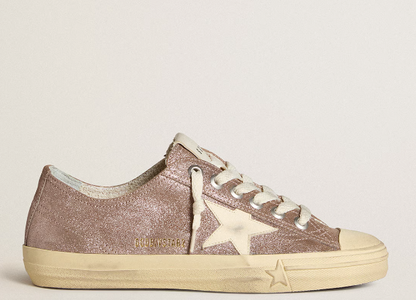 V-Star in light brown laminated suede with cream leather star