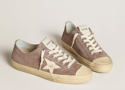 V-Star in light brown laminated suede with cream leather star