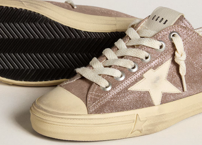 V-Star in light brown laminated suede with cream leather star