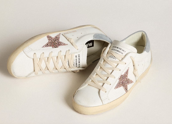 Super-Star LTD with multicoloured glitter star and suede heel tab