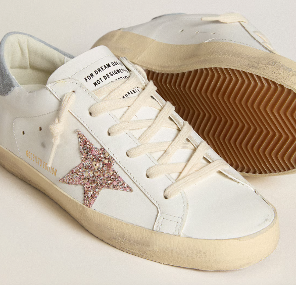 Super-Star LTD with multicoloured glitter star and suede heel tab