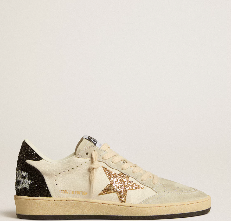 Women's Ball Star LTD in nappa and suede with glitter star and black heel tab