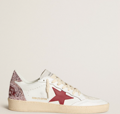 Ball Star LTD with red leather star and pink glitter heel tab