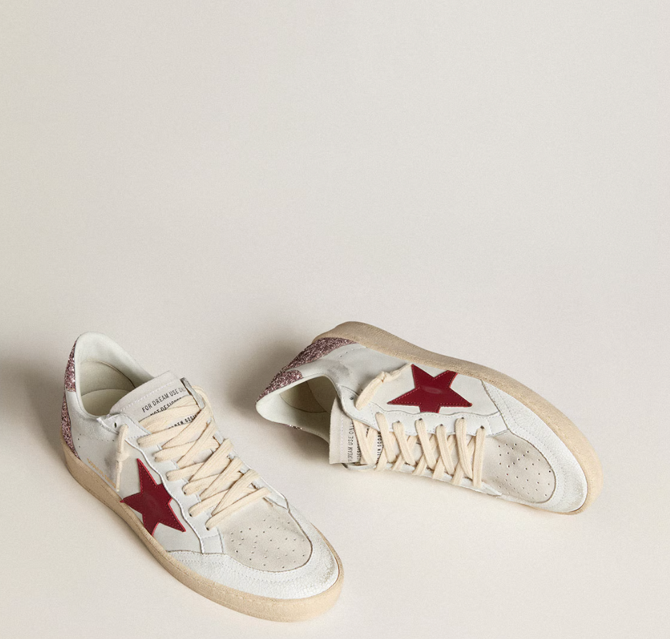 Ball Star LTD with red leather star and pink glitter heel tab