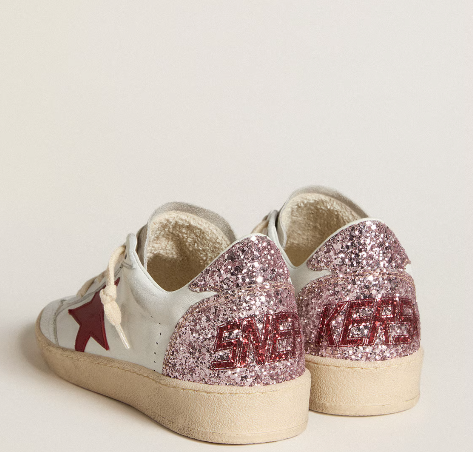 Ball Star LTD with red leather star and pink glitter heel tab