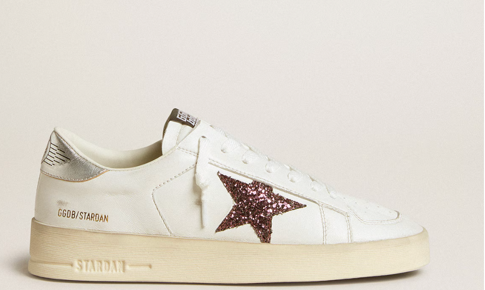 Super-Star Donna in white nubuck and Swarovski crystals