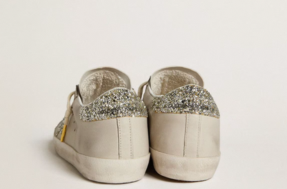 Super-Star Donna in white nubuck and Swarovski crystals