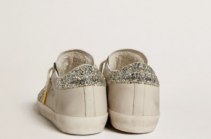 Super-Star Donna in white nubuck and Swarovski crystals