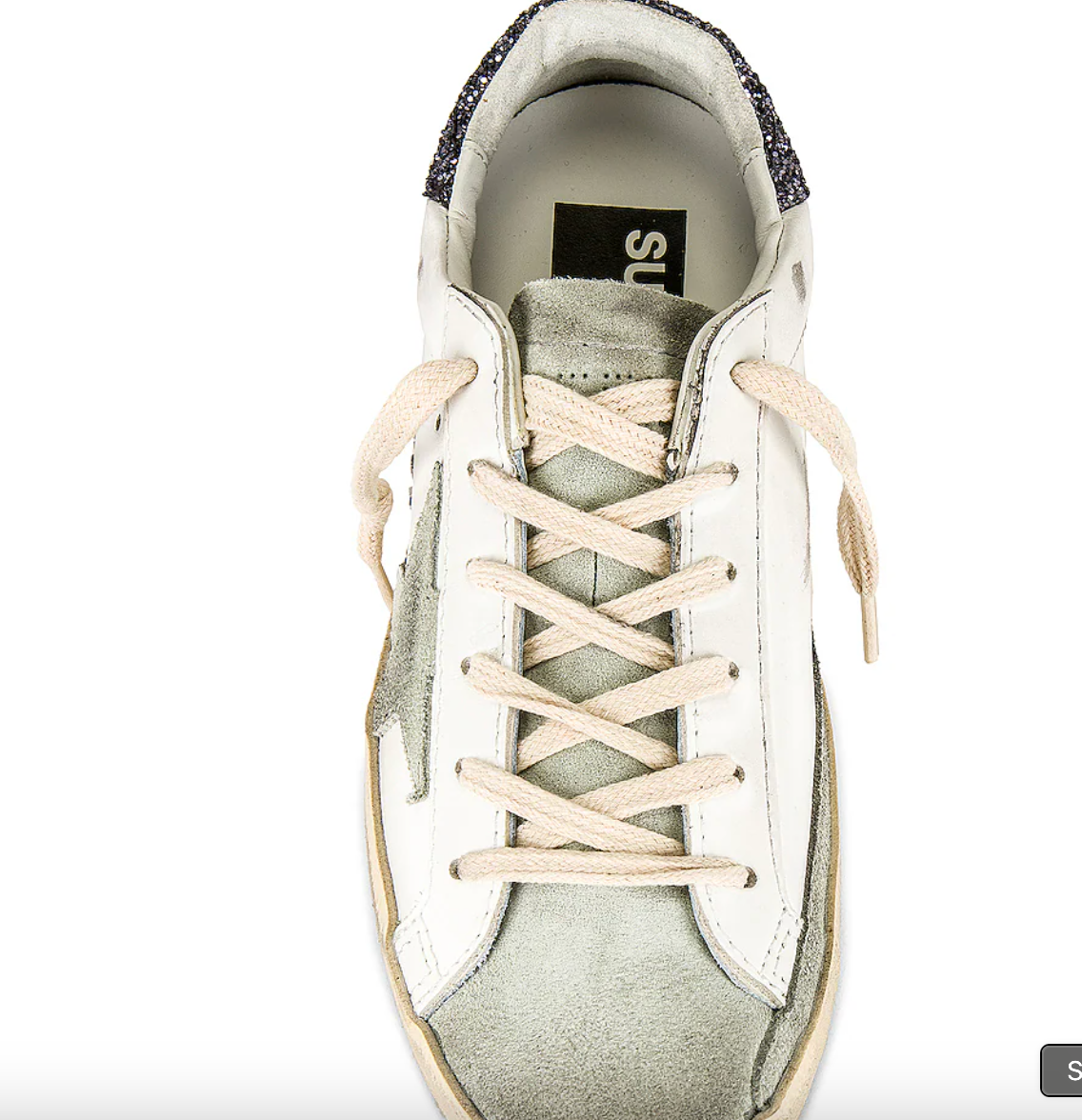 Golden Goose Super-Star Sneaker in White, Ice, & Grey