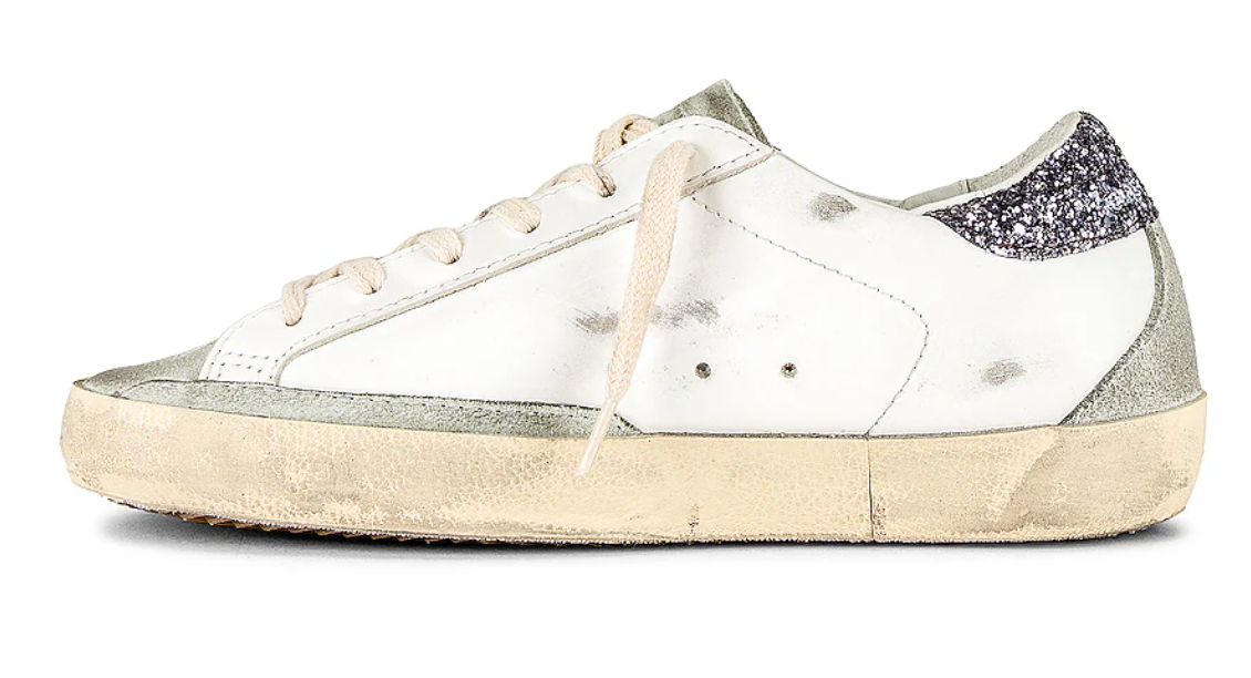 Golden Goose Super-Star Sneaker in White, Ice, & Grey