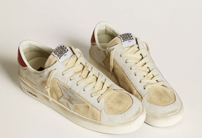 Men's Stardan in nubuck and crackle leather with silver metallic leather star